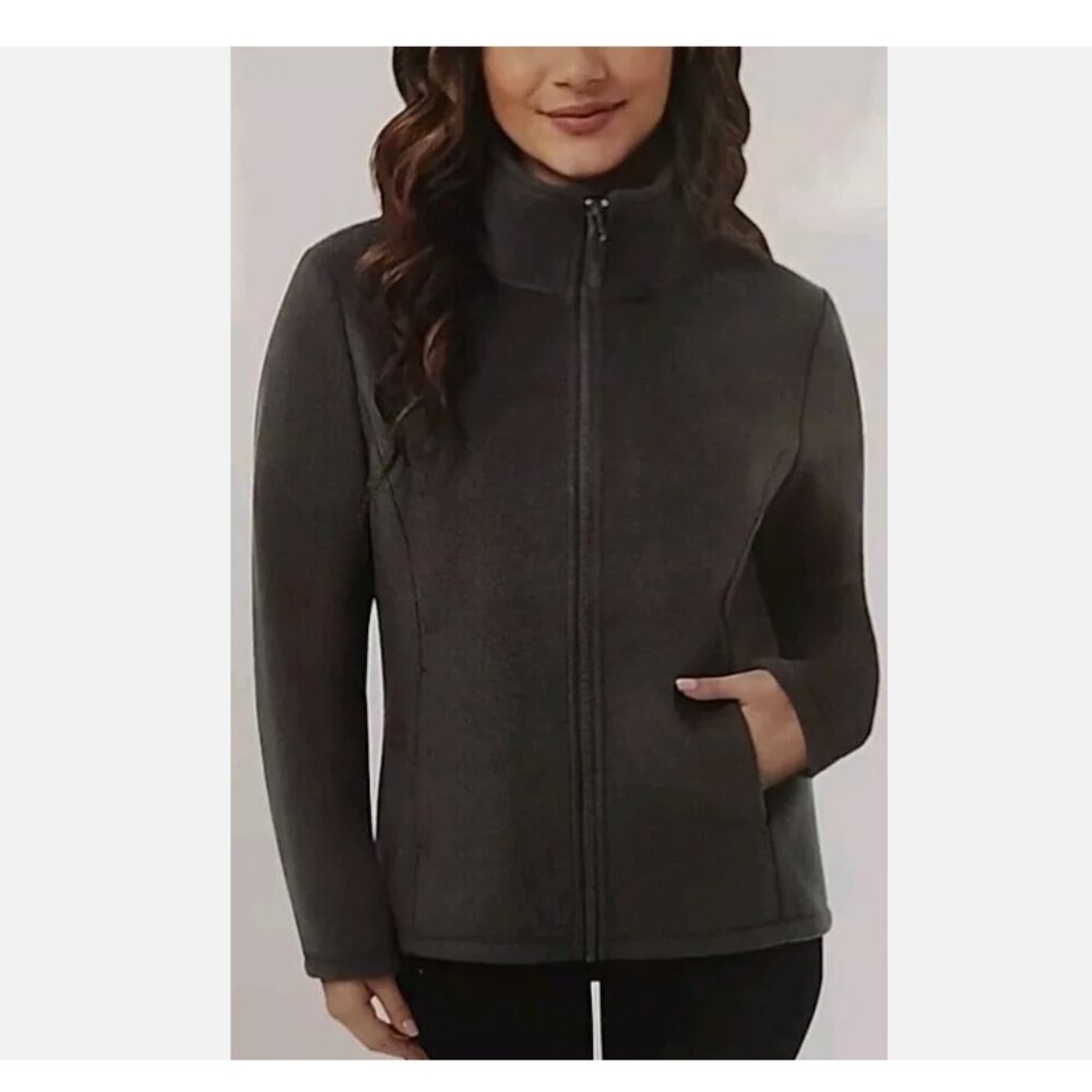 32 Degrees Ladies' Brushed Faux Wool Jacket, Green Small